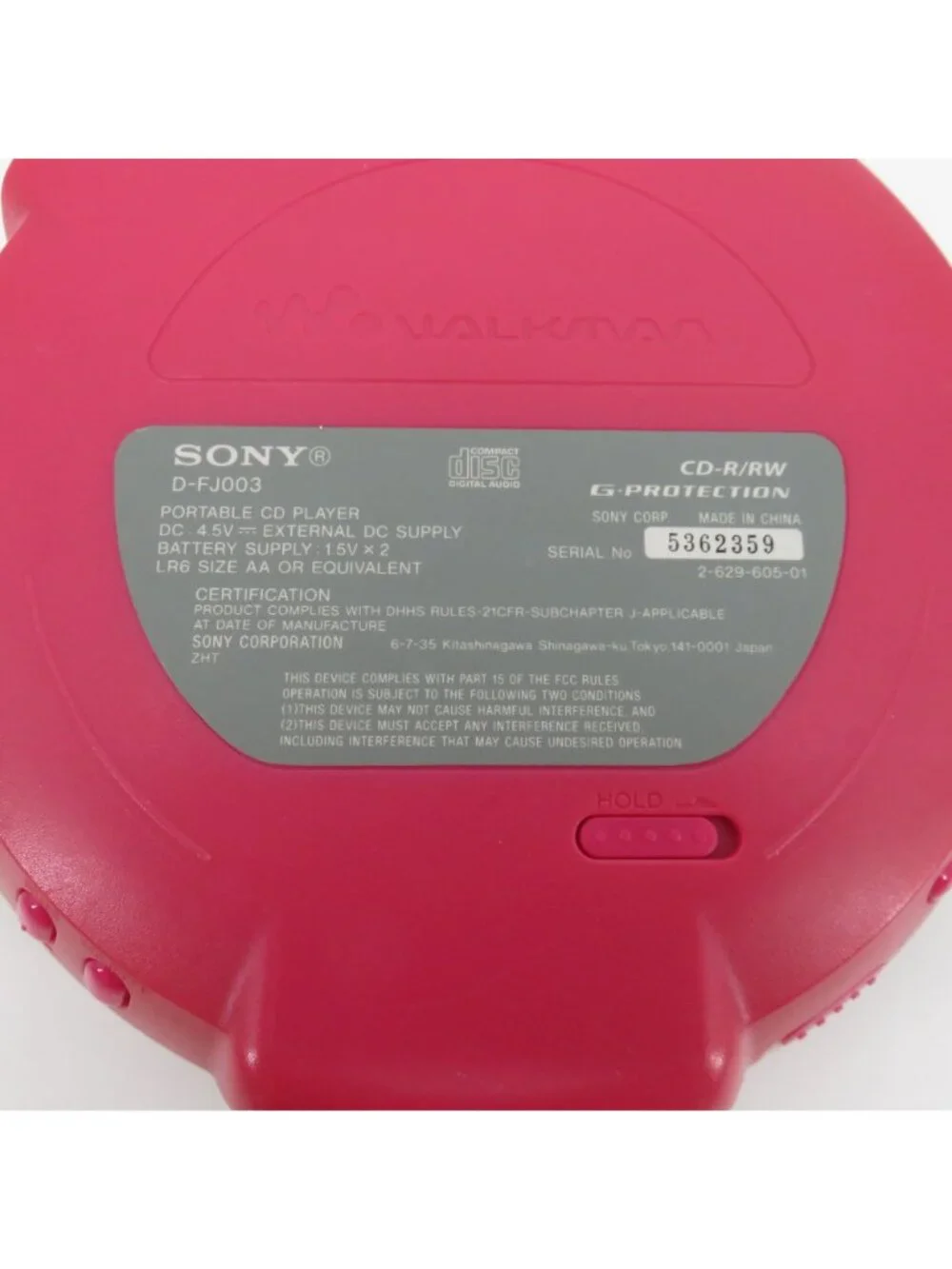 SONY D-FJ003 Pink CD Walkman NOT TESTED AS IS FOR PARTS am/fm Radio 2000s Y2K